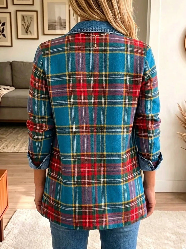 Maureen | Plaid Button-Front Shirt Jacket