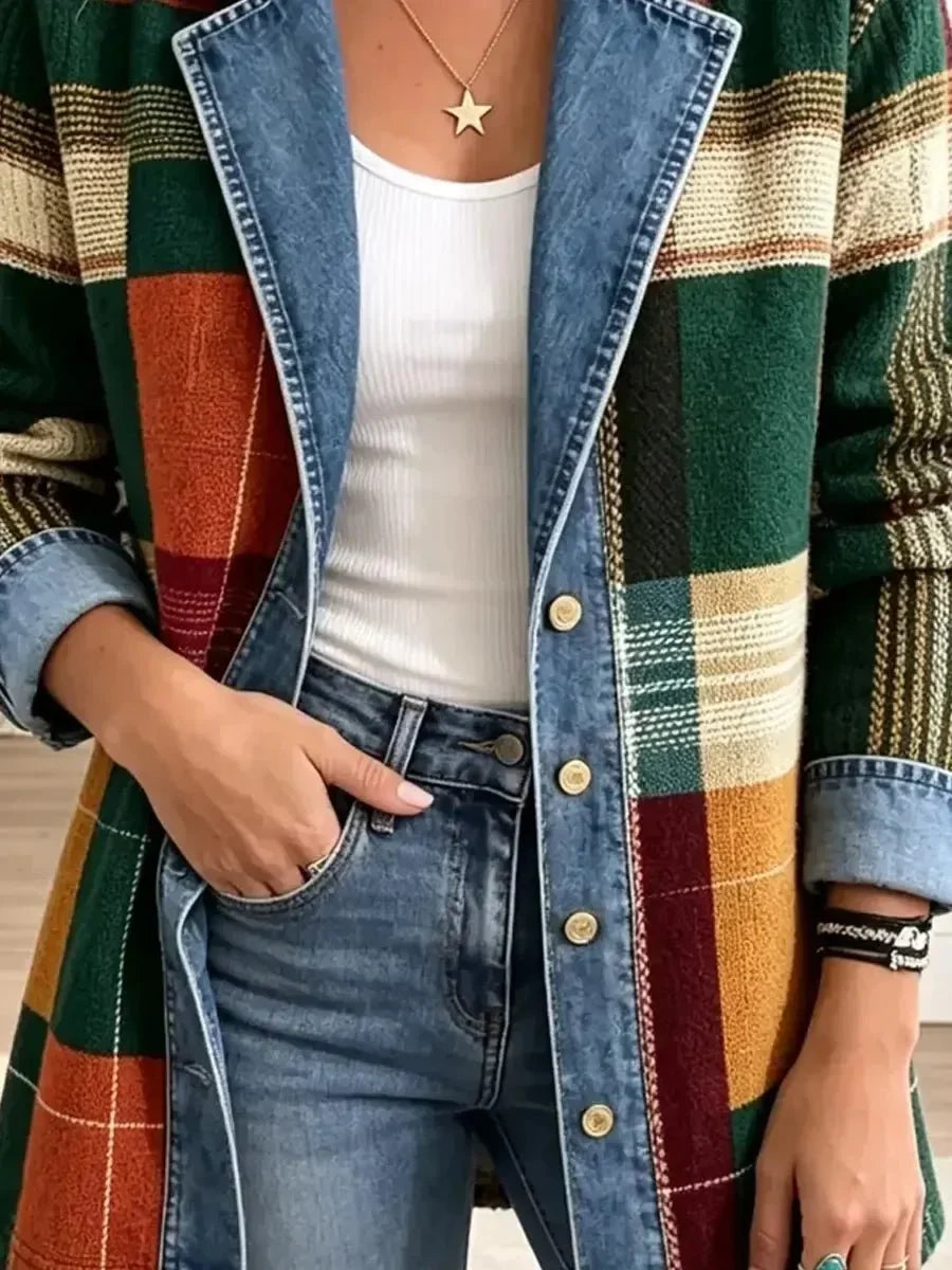 Audra | Colorblock Plaid Statement Jacket
