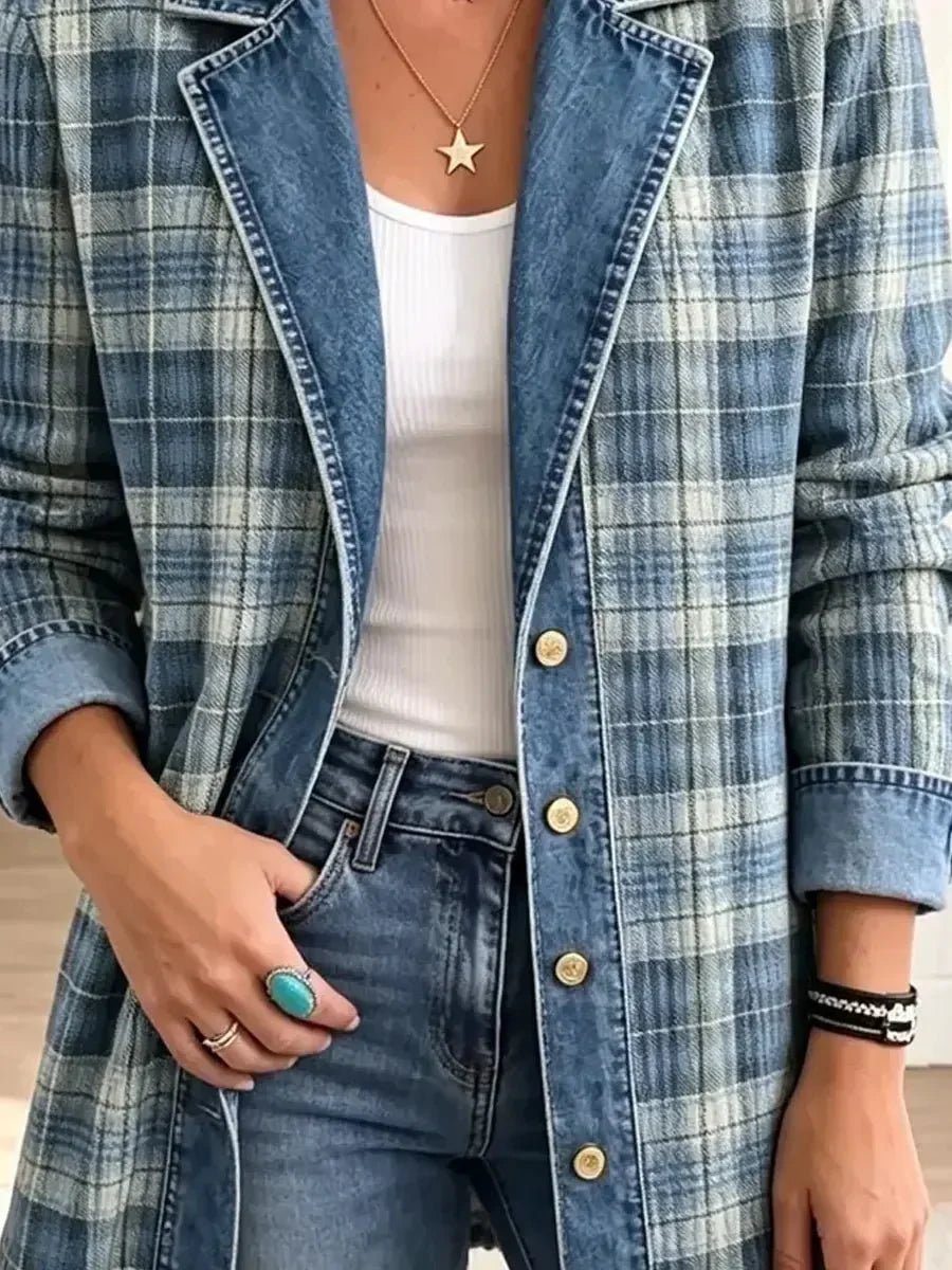 Ruth | Plaid Button-Up Jacket