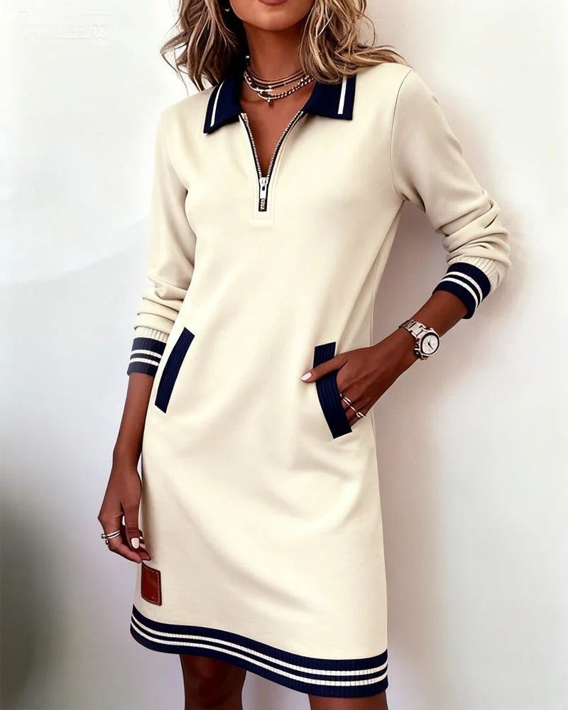 Paulina | Collared Zip-Front Dress