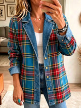 Maureen | Plaid Button-Front Shirt Jacket