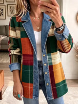 Audra | Colorblock Plaid Statement Jacket