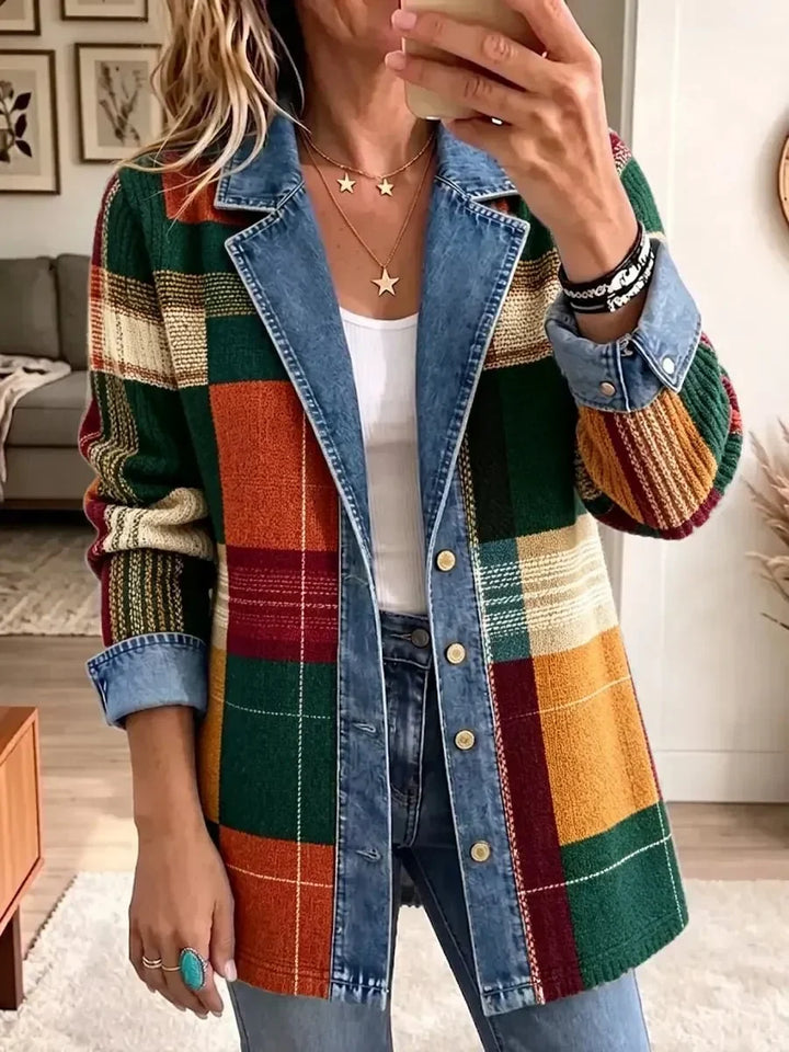 Audra | Colorblock Plaid Statement Jacket