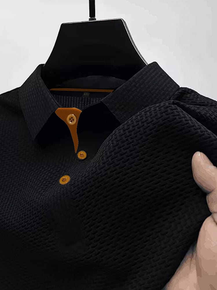 Weston | Men's Textured Polo Button-Up Shirt