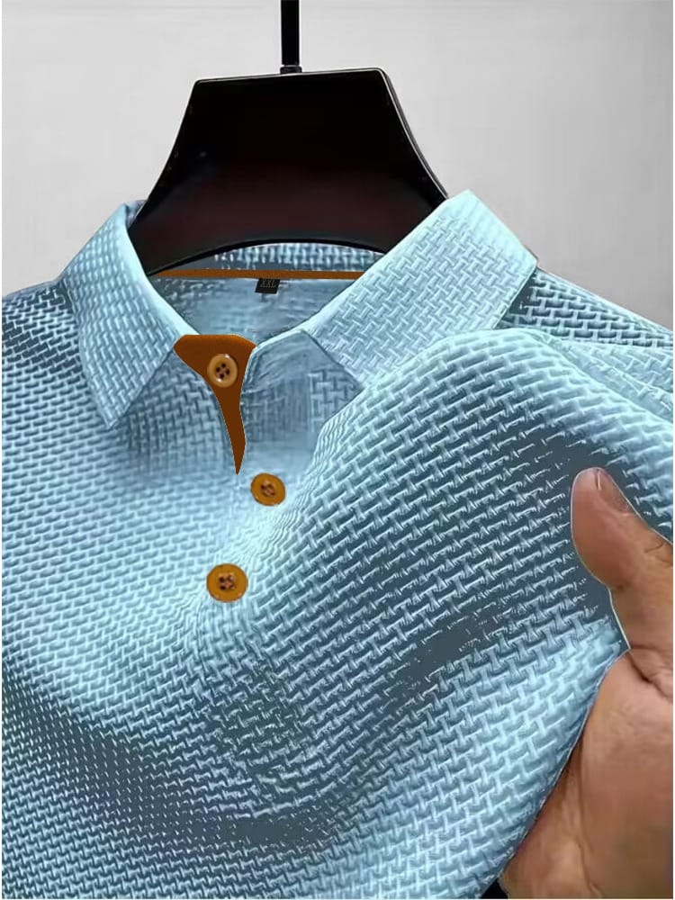 Weston | Men's Textured Polo Button-Up Shirt