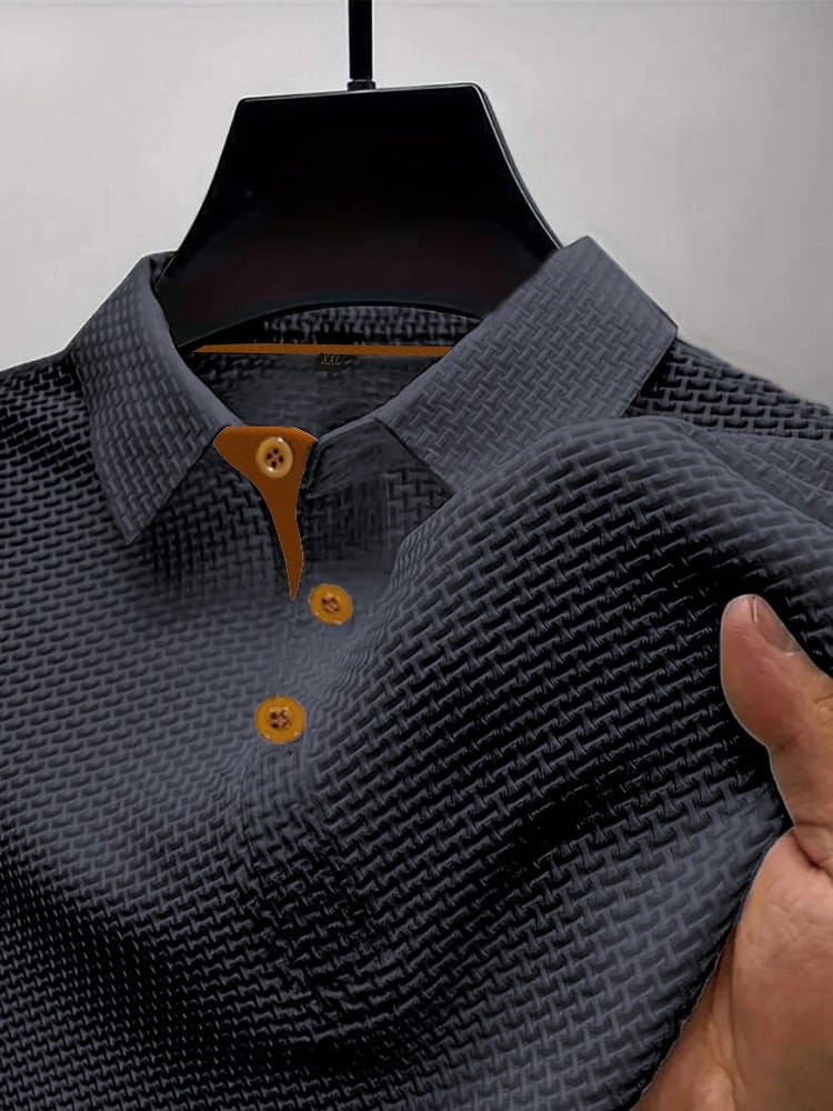 Weston | Men's Textured Polo Button-Up Shirt