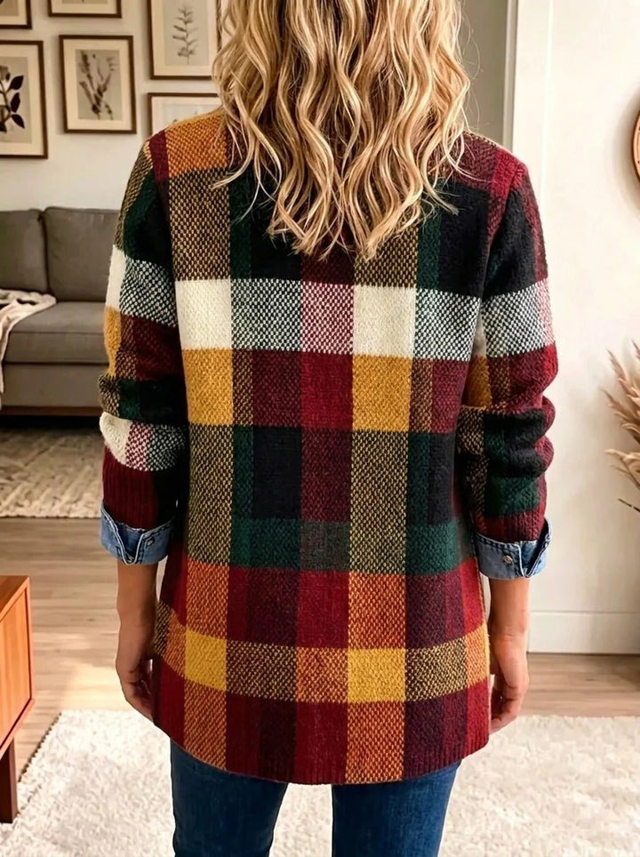 Kendra | Color Block Plaid Jacket