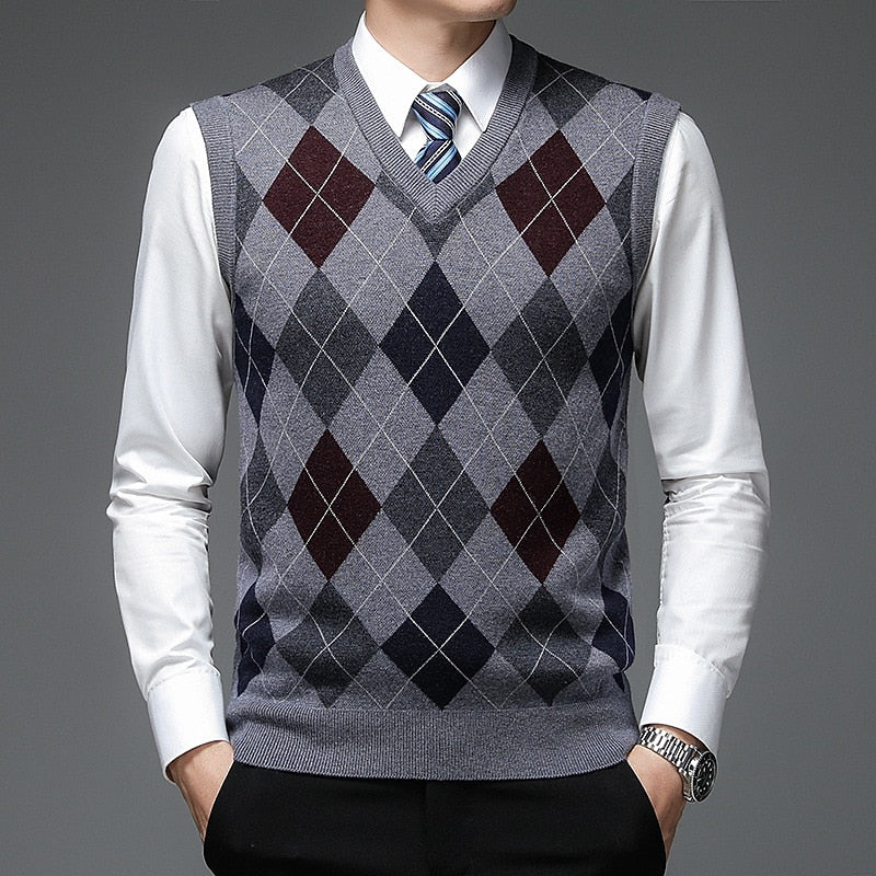 Clark | Argyle V-Neck Sweater Vest