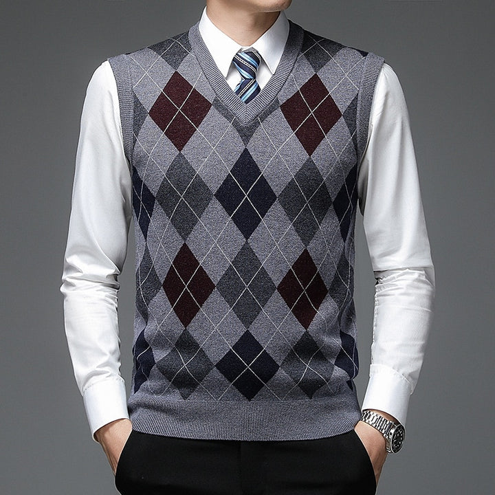 Clark | Argyle V-Neck Sweater Vest