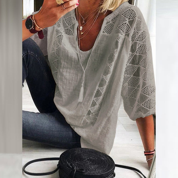 Colleen | Airy Lace-Trim Blouse