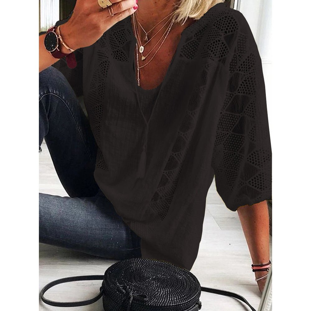 Colleen | Airy Lace-Trim Blouse
