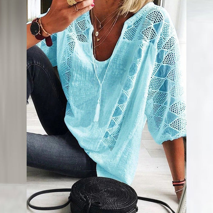 Colleen | Airy Lace-Trim Blouse