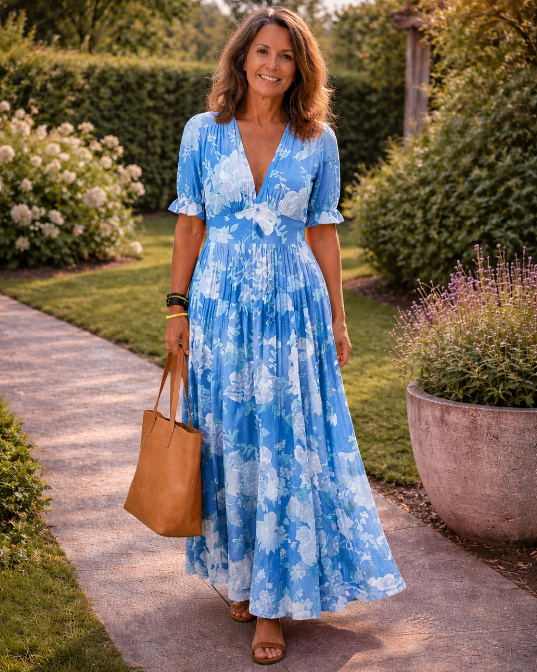 Fleur | Floral V-Neck Maxi Dress