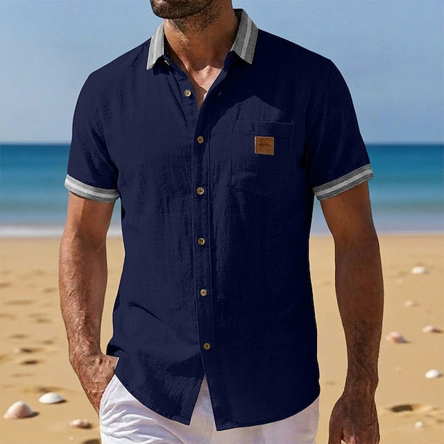 Samuel | Men's Cotton Linen Short Sleeve Shirt