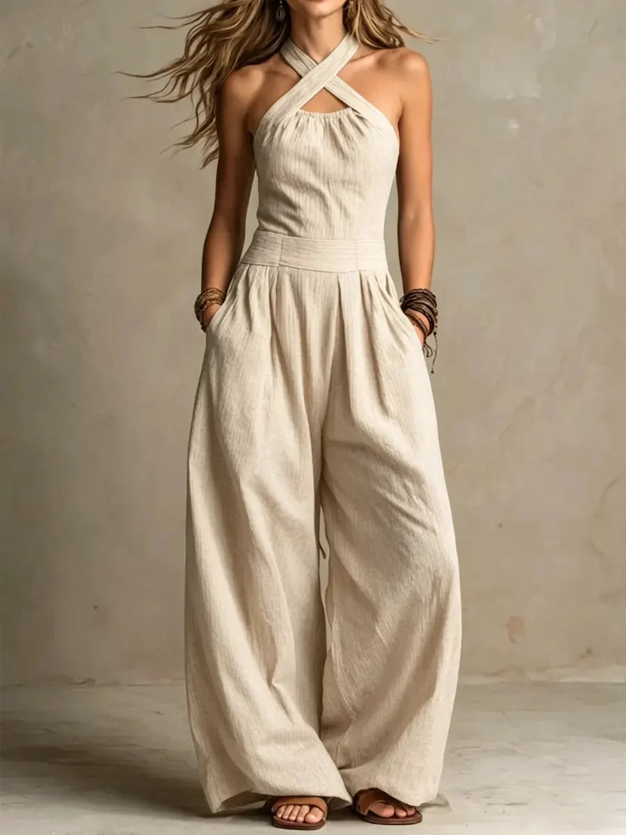Lucia | Wide-Leg Halter Jumpsuit