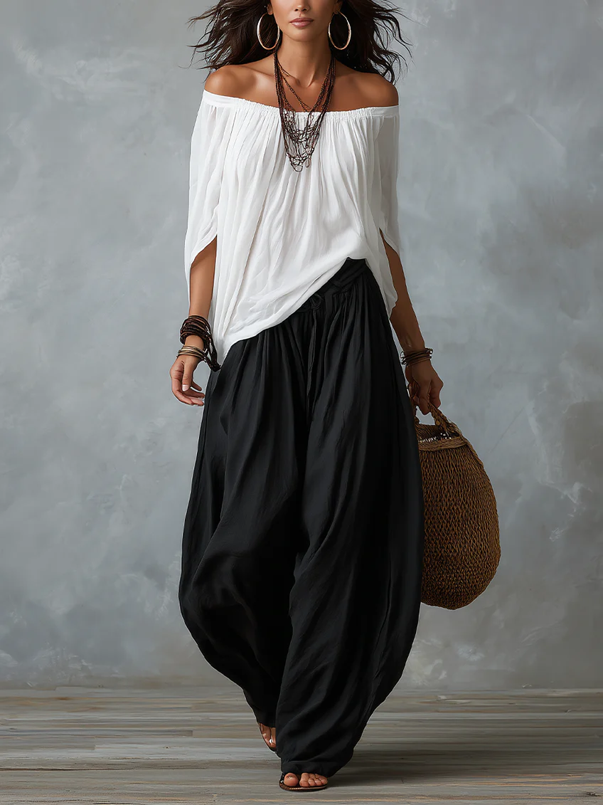 Margery | Relaxed Off-Shoulder Two-Piece Set