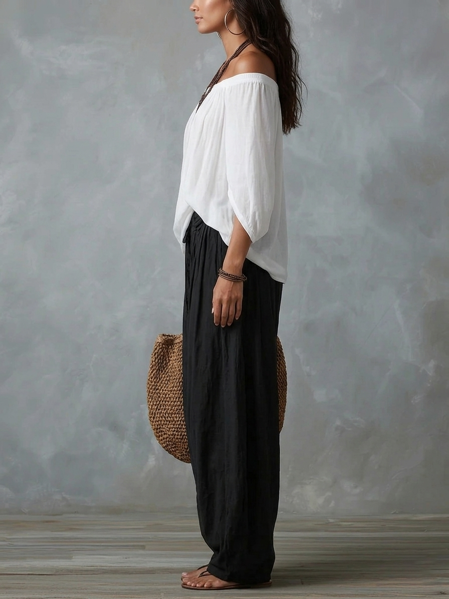Margery | Relaxed Off-Shoulder Two-Piece Set