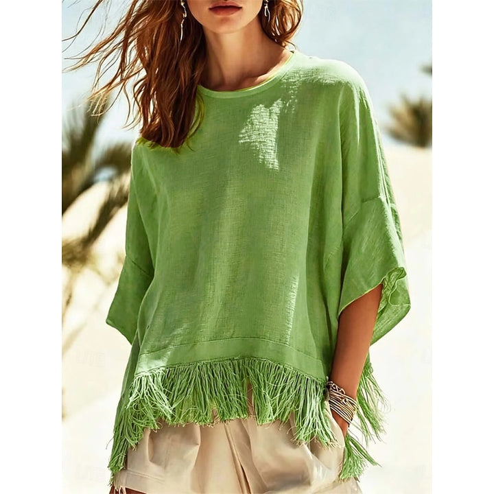 Delia | Fringe-Hem Relaxed Blouse