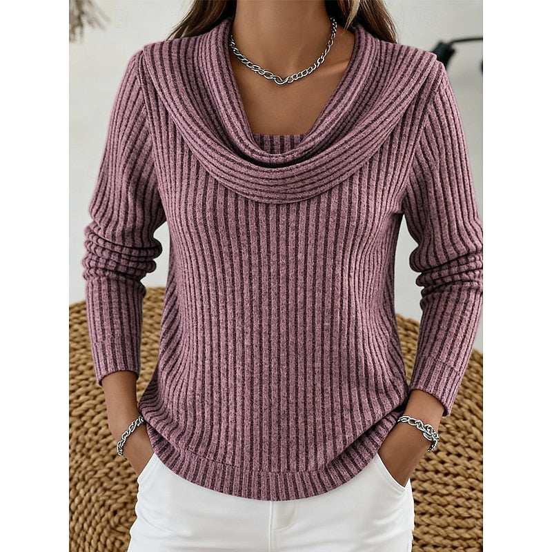 Lorelei | Cowl Neck Ribbed Sweater