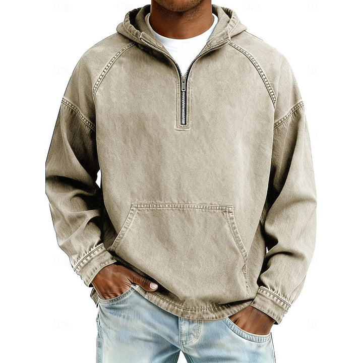 Elliott | Washed Quarter-Zip Hoodie