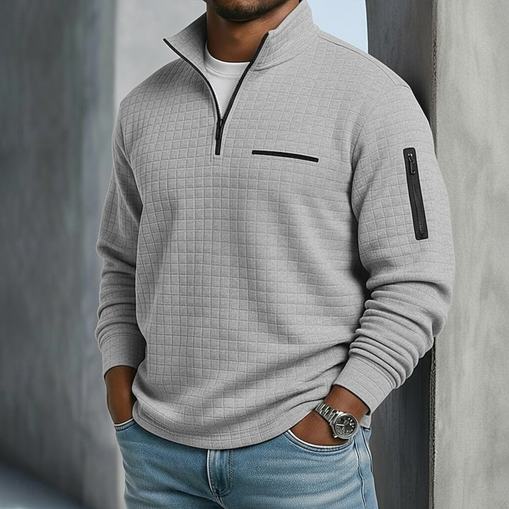 Preston | Textured Quarter-Zip Pullover
