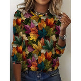 Autumn | Vintage Print Long-Sleeve Top