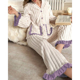 Adelina | Cozy Ruffle-Trim Two-Piece Set