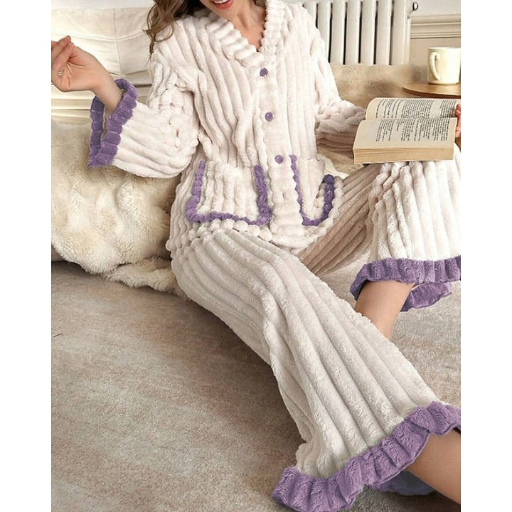 Adelina | Cozy Ruffle-Trim Two-Piece Set