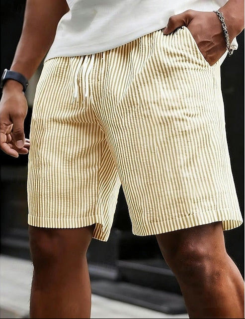 Karl | Men's Striped Seersucker Drawstring Shorts
