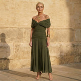 Selina | Off-Shoulder Ruched Maxi Dress