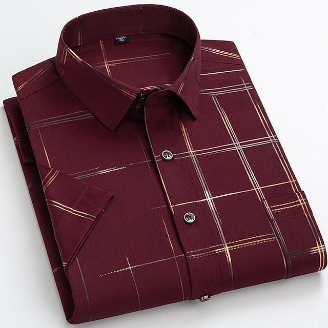 Andrew | Men's Plaid Check Short Sleeve Shirt