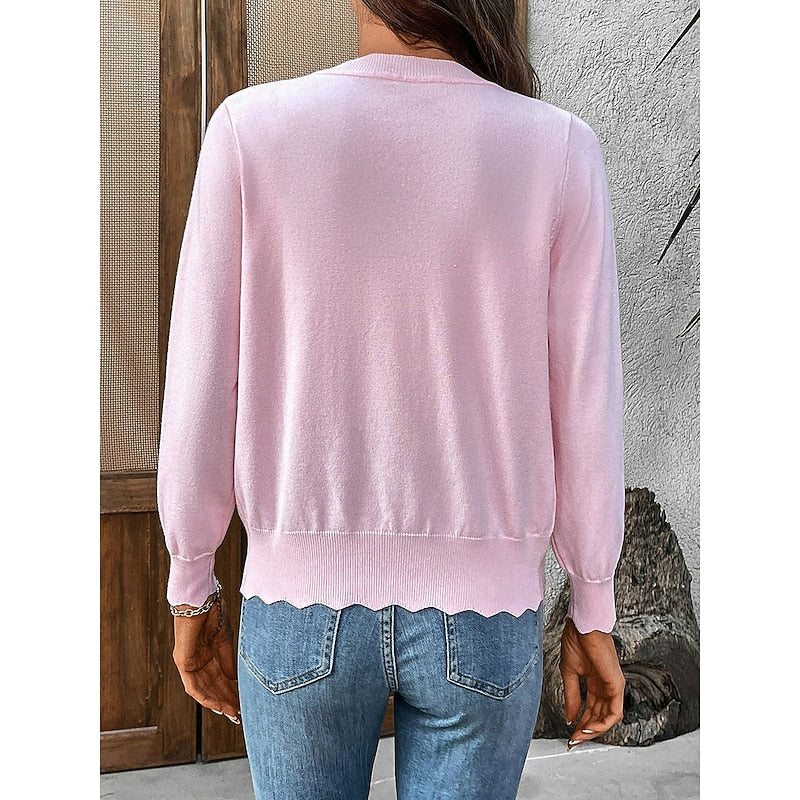Loretta | Scalloped Button-Front Cardigan