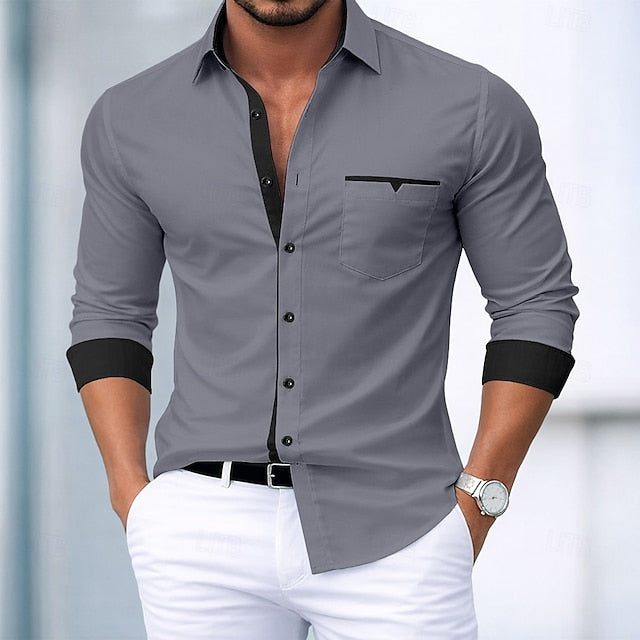 Alexander | Men's Colour Block Long Sleeve Shirt
