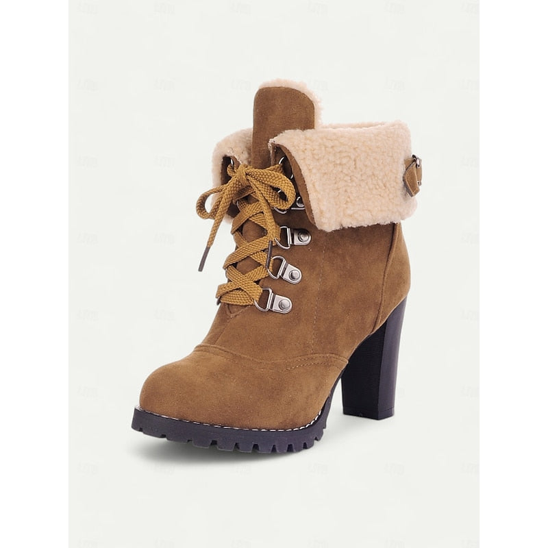 Juliette | Cozy Lace-Up Heeled Winter Boots