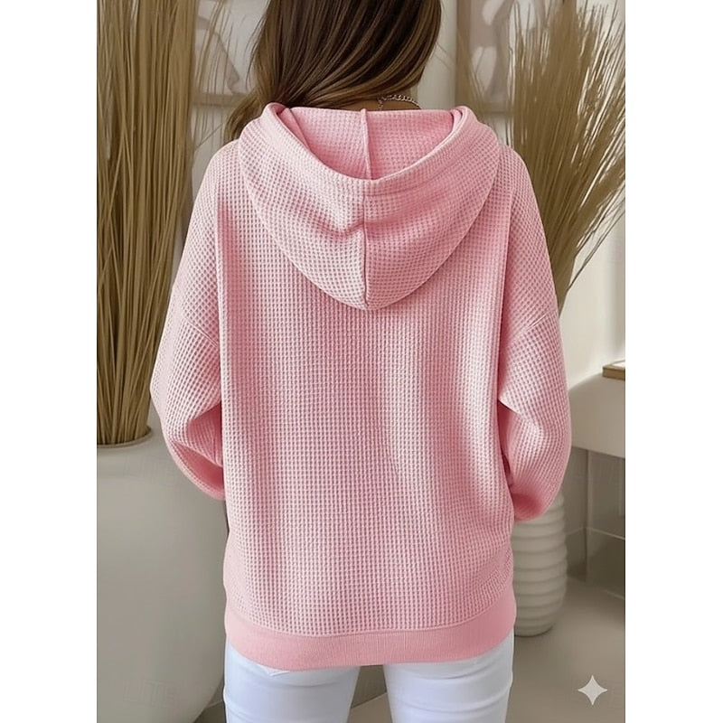 Miriam | Textured Waffle-Knit Hoodie