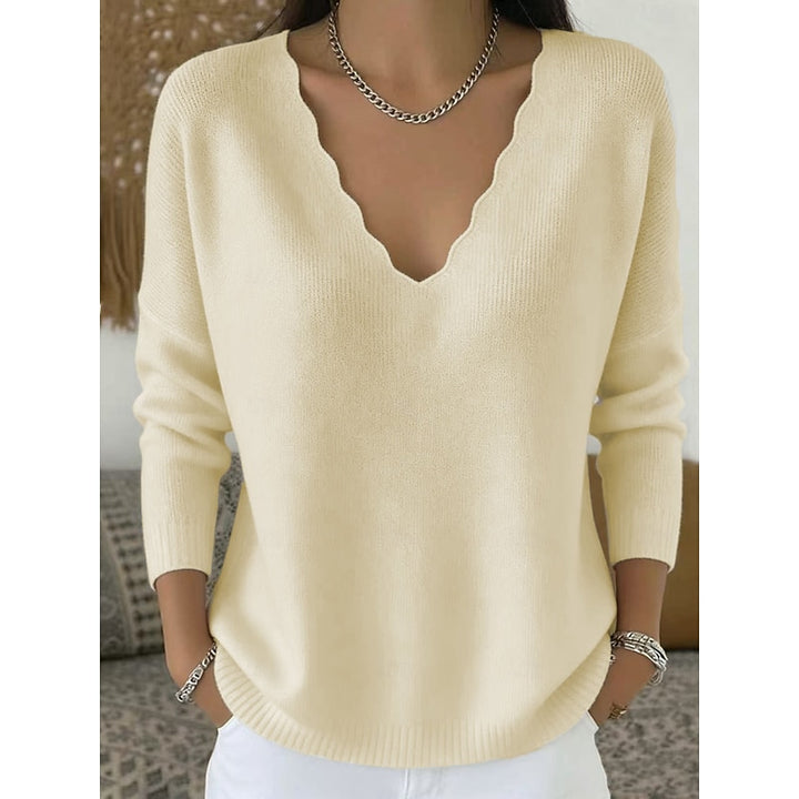 Margot | Scalloped Halloween V-Neck Sweater