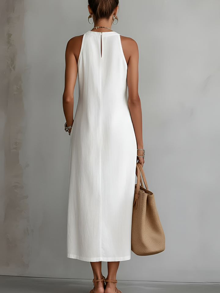 Elinor | Sleeveless Lace-Trim Midi Dress