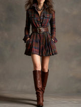 Honorine | Belted Check Mini Dress