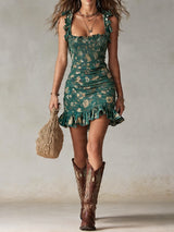 Roselle | Ruffled Floral Mini Dress