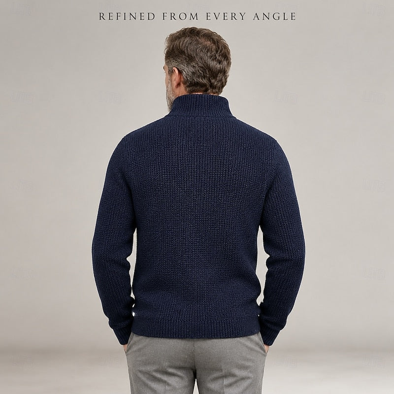 Callahan | Stand Collar Textured Cardigan