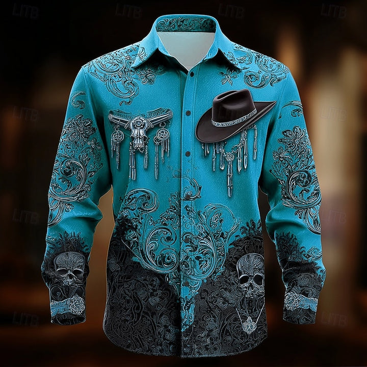 Wyatt | Western Halloween Skull Shirt