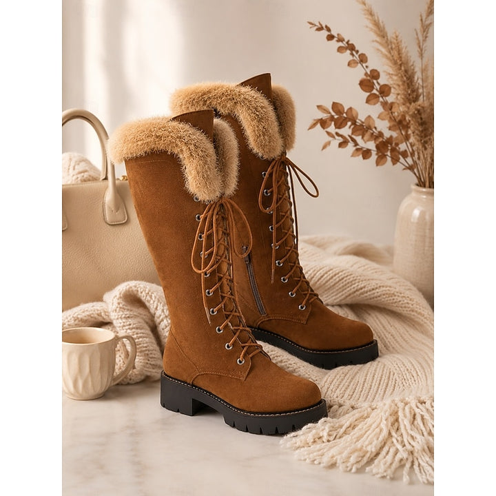 Katrina | Cozy-Cuff Lace-Up Winter Boots