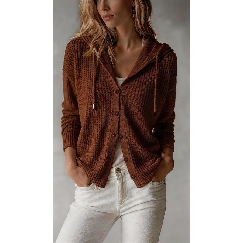 Iris | Hooded Button-Front Cardigan