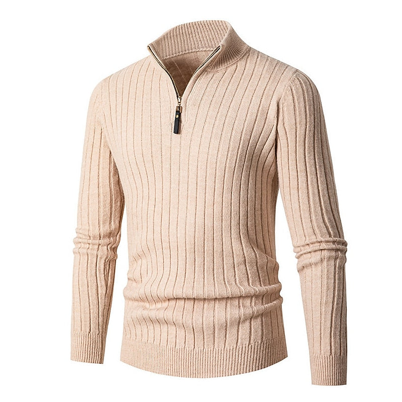 Miles | Ribbed Quarter-Zip Sweater