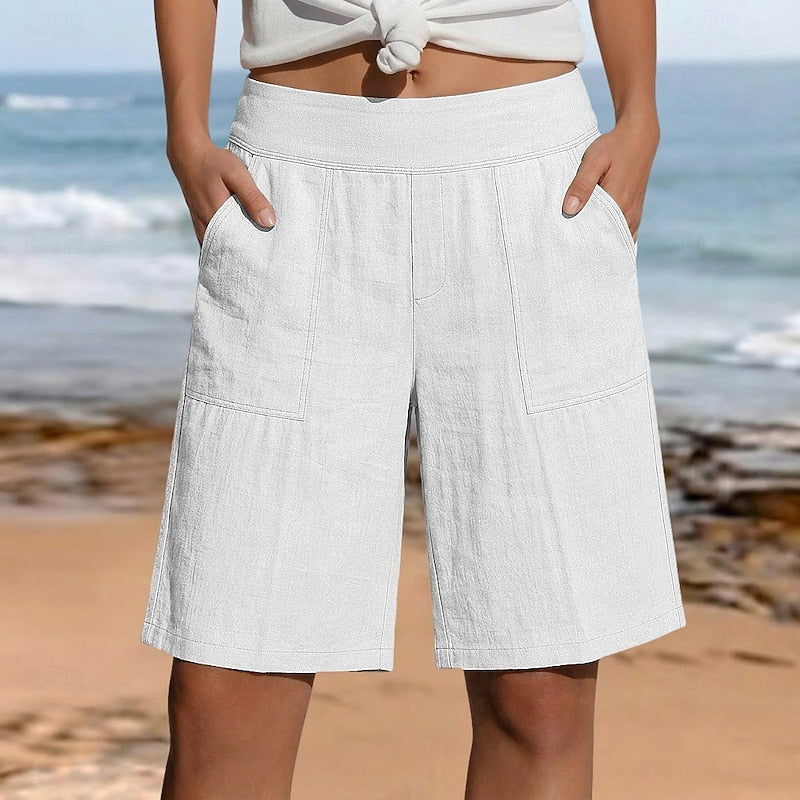 Vivienne | Relaxed High-Waist Knee-Length Shorts