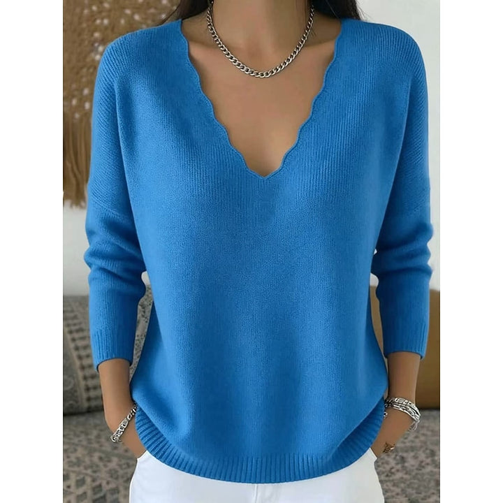Margot | Scalloped Halloween V-Neck Sweater