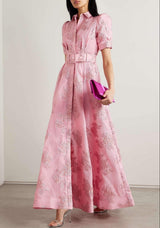 Ophelia | Belted Floral Maxi Gown