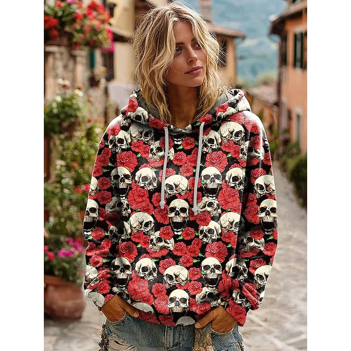 Greta | Halloween Skull Graphic Hoodie