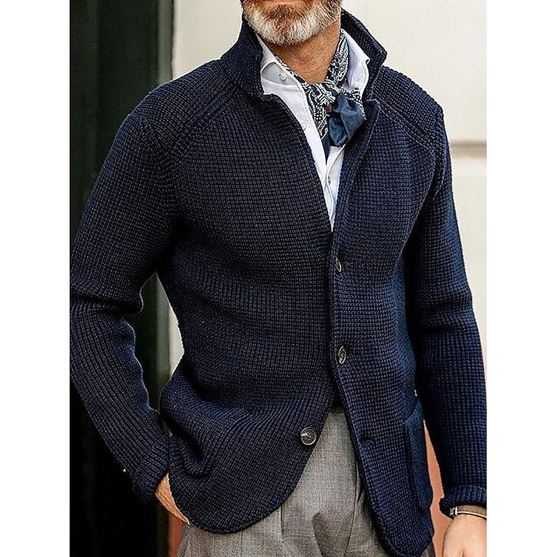 Callahan | Stand Collar Textured Cardigan
