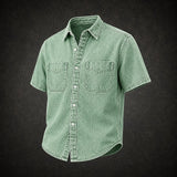 Gideon | Men's Washed Denim Short Sleeve Shirt
